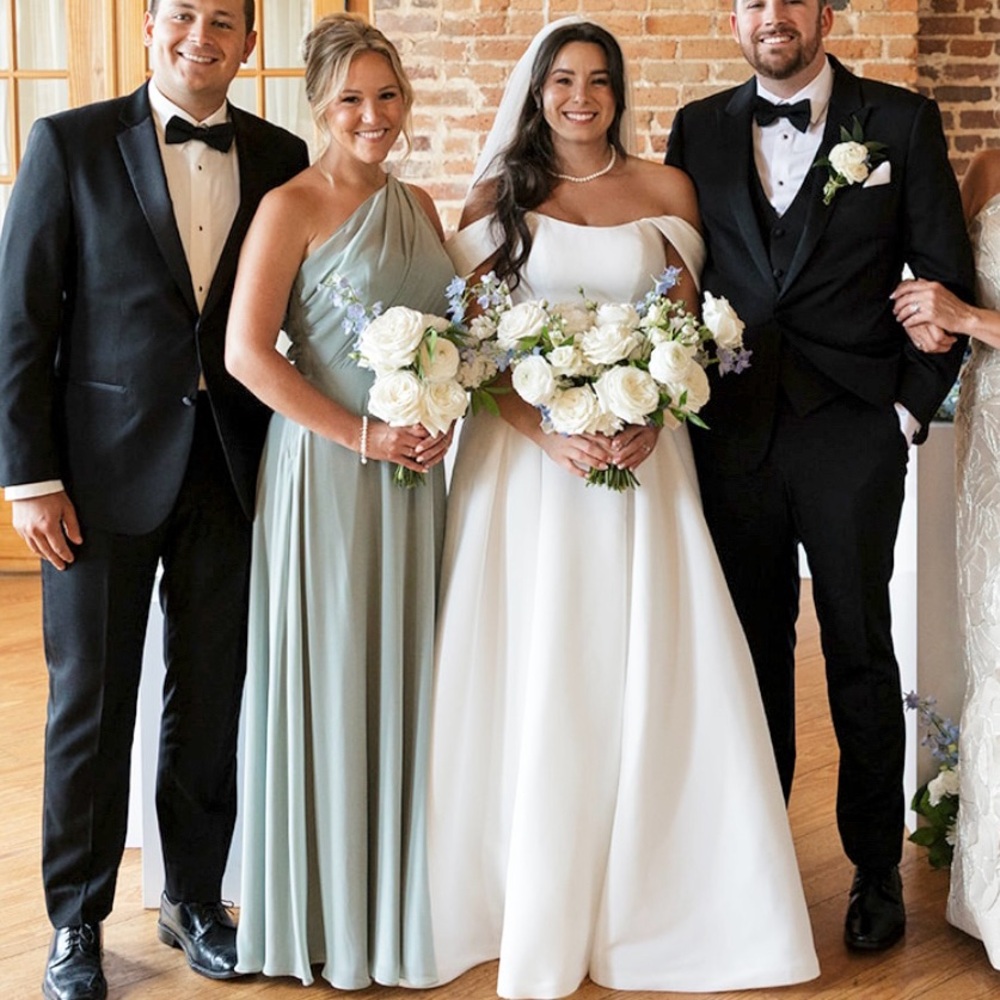 Birdy Grey One Shoulder Dress in Sage Green